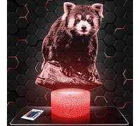Lampephoto.fr - Lampe 3D Panda Roux Décoration Animal Sauvage Asie, Idée Cadeau Homme Femme Objet Panda Roux Veilleuse Adulte Déco Chambre, Idee Cadeau Noel Homme Femme Original, Effet Hologramme