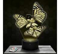Lampephoto.fr - Lampe 3D Papillon Cadeau Papillon Chenille Animal, Veilleuse Tactile Led, Effet Hologramme 3D, Idée Cadeau Noël Anniversaire Garçon ou Fille, Objet décoration chambre