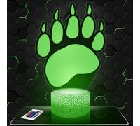 Lampephoto.fr - Lampe 3D Patte d'ours Décoration Collection Animal, Ours, Patte, Idée Cadeau Homme Femme, Objet Patte d'ours Veilleuse LED, Déco Chambre, Idee Cadeau Noel Homme Femme Original