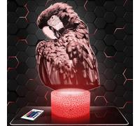 Lampephoto.fr - Lampe 3D Perroquet Décoration Animal Oiseau, Idée Cadeau Homme Femme Objet Perroquet Veilleuse LED Adulte Déco Chambre, Idee Cadeau Noel Homme Femme Original, Effet Hologramme