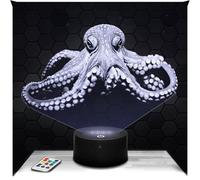 Lampephoto.fr - Lampe 3D Pieuvre Décoration Collection Animal Sauvage, Idée Cadeau Homme Femme, Objet Veilleuse Adulte, Cadeau Anniversaire Pieuvre, Idées Cadeaux Originales Poulpe
