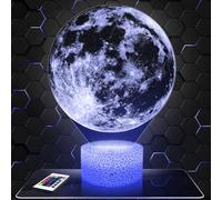 Lampephoto.fr - Lampe 3D Pleine Lune, Veilleuse Tactile Led Illusion, Effet Hologramme 3D, Idée Cadeau Noël Anniversaire Garçon et Fille, Chambre d'Enfant ou Adulte TOP