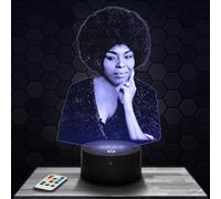 Lampephoto.fr - Lampe 3D R. Flack Chanteuse Américaine de Soul, Veilleuse Tactile Led, Effet Hologramme 3D, Idée Cadeau Noël Anniversaire Homme Femme, Objet décoration chambre