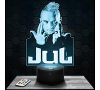 Lampephoto.fr - Lampe 3D Rappeur Jul Idée Cadeau Fan de Jul, Veilleuse Tactile Led Illusion, Effet Hologramme 3D, Idée Cadeau Noël Anniversaire Garçon et Fille TOP
