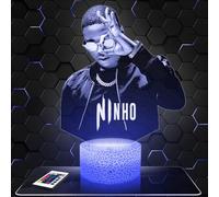 Lampephoto.fr - Lampe 3D Rappeur Nin ho, Idée Cadeau Fan de Rap, Veilleuse Tactile Led Illusion, Effet Hologramme 3D, Idée Cadeau Noël Anniversaire Garçon et Fille, Déco Chambre Enfant et Adulte