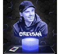 Lampephoto.fr - Lampe 3D Rappeur Orel san Idée Cadeau Fan de Rap, Veilleuse Tactile Led Illusion, Effet Hologramme 3D, Idée Cadeau Noël Anniversaire Garçon et Fille, Déco Chambre Enfant et Adulte TOP