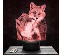 Lampephoto.fr - Lampe 3D Renard Cadeau Animal Renard Roux, Veilleuse Tactile Led, Effet Hologramme 3D, Idée Cadeau Noël Anniversaire Garçon ou Fille, Objet décoration chambre