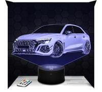 Lampephoto.fr - Lampe 3D RS3 Automobile Voiture Allemande, Veilleuse Tactile Led, Effet Hologramme 3D, Idée Cadeau Noël Anniversaire Homme, Objet décoration chambre
