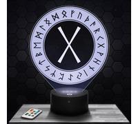 Lampephoto.fr - Lampe 3D Rune Gebo Cadeau Rune Gebo Alphabet Magie Vikings, Veilleuse Tactile Led, Effet Hologramme 3D, Idée Cadeau Noël Anniversaire Garçon ou Fille, Objet décoration chambre