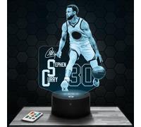 Lampephoto.fr - Lampe 3D S. Curry Décoration Basketball Usa, Idée Cadeau Homme Objet Sport S. Curry Veilleuse LED Déco Chambre, Idée Cadeau Noel Homme Original, Effet Hologramme, TOP