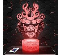 Lampephoto.fr - Lampe 3D Samurai demon Japonais, Décoration Guerre, Veilleuse Tactile Led Illusion, Effet Hologramme 3D, Idée Cadeau Noël Anniversaire Garçon et Fille, Décoration Chambre
