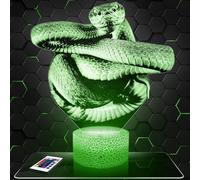 Lampephoto.fr - Lampe 3D Serpent Décoration Animal Reptile, Idée Cadeau Homme Femme, Objet Serpent Veilleuse Adulte Déco Chambre, Idee Cadeau Noel Homme Femme Original, Effet Hologramme, TOP