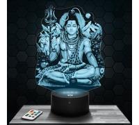 Lampephoto.fr - Lampe 3D Shiva Dieu Décoration Collection Hindouisme Dieu Religion, Idée Cadeau Homme Femme, Objet Shiva Dieu Veilleuse LED, Déco Chambre, Idee Cadeau Noel Homme Femme Original