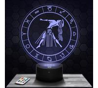 Lampephoto.fr - Lampe 3D Signe Astrologique - Vierge, Cadeau Fan Astrologie, Veilleuse Tactile Led Illusion, Effet Hologramme 3D, Idée Cadeau Noël Anniversaire Garçon et Fille