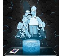 Lampephoto.fr - Lampe 3D Simp sons, Dessin Animé, Film d'Animation, Veilleuse Tactile Led Illusion, Effet Hologramme 3D, Idée Cadeau Noël Anniversaire Garçon et Fille TOP