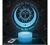Lampephoto.fr - Lampe 3D Soleil et Lune, Décoration Esoterisme Meditation Serenité, Veilleuse Tactile Led Illusion, Effet Hologramme 3D, Idée Cadeau Noël Anniversaire Garçon et Fille