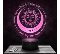 Lampephoto.fr - Lampe 3D Soleil et Lune, Décoration Esoterisme Meditation Serenité, Veilleuse Tactile Led Illusion, Effet Hologramme 3D, Idée Cadeau Noël Anniversaire Garçon et Fille