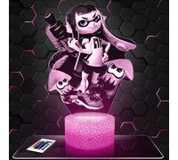 Lampephoto.fr - Lampe 3D Splat oon Déco Chambre Garçon Fille, Gaming, Gamer, Jeux Video, Idée Cadeau Splat oon, Idée Cadeau Décoration Lampe LED, Deco Bureau, Idées Cadeaux Adolescent Original