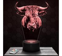 Lampephoto.fr - Lampe 3D Tête de Taureau Décoration Collection Animal, Taureau Idée Cadeau Homme Femme, Objet Tête de Taureau Veilleuse LED, Déco Chambre, Idee Cadeau Noel Homme Femme Original, TOP