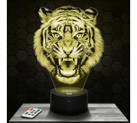Lampephoto.fr - Lampe 3D Tigre Décoration Animal Sauvage Afrique Félin, Idée Cadeau Homme Femme Objet Tigre Veilleuse Adulte Déco Chambre, Idee Cadeau Noel Homme Femme Original, Effet Hologramme, TOP