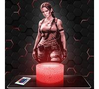 Lampephoto.fr - Lampe 3D Tomb R Lara C Décoration Chambre Garçon Fille, Gaming, Gamer, Jeux Video, Idée Cadeau Tomb R Lara C, Idée Cadeau Déco Veilleuse LED, Deco Bureau, Idées Cadeaux Originales, TOP