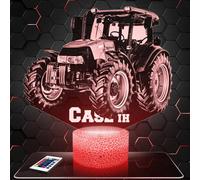 Lampephoto.fr - Lampe 3D Tracteur Agricole Case Collection Miniature 1 32, Idée Cadeau Agriculteur, Veilleuse Tactile Led, Effet Hologramme 3D, Idée Cadeau Noël Anniversaire Garçon et Fille TOP