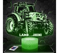 Lampephoto.fr - Lampe 3D Tracteur Agricole Lambo Collection Miniature 1 32, Idée Cadeau Agriculteur, Veilleuse Tactile Led, Effet Hologramme 3D, Idée Cadeau Noël Anniversaire Garçon et Fille TOP