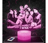 Lampephoto.fr - Lampe 3D Twice Deco Chambre Fille, Lampe 3D Twice, Objet K-Pop Corée, Pop Coréene, Idée Cadeau Décoration LED Veilleuse Deco Bureau, Idée Cadeau Noel Adolescent Original TOP