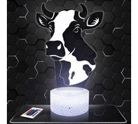 Lampephoto.fr - Lampe 3D Vache Animal, Idée Cadeau Décoration Bureau Salon Homme, Lampe Veilleuse LED Décoration Bureau Salon Homme Idée Cadeau, Noel Fan de Vache, Effet Hologramme, TOP