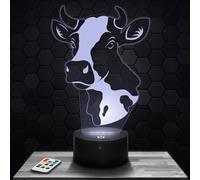 Lampephoto.fr - Lampe 3D Vache Animal, Idée Cadeau Décoration Bureau Salon Homme, Lampe Veilleuse LED Décoration Bureau Salon Homme Idée Cadeau, Noel Fan de Vache, Effet Hologramme TOP