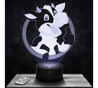 Lampephoto.fr - Lampe 3D Vache Dessin Animal, Idée Cadeau deco Animal Vache Lampe LED Décoration Bureau Salon Homme Idée Cadeau Noel Fan de Vache, Effet Holorgamme