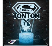 Lampephoto.fr - Lampe 3D, Veilleuse Tactile, Cadeau Super Tonton, Le Meilleur Tonton, Super Oncle, Cadeau Tonton, Présent Original, Idées Cadeaux Noël, Cadeaux Anniversaire, Trophée Meilleur Oncle