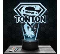 Lampephoto.fr - Lampe 3D, Veilleuse Tactile, Cadeau Super Tonton, Le Meilleur Tonton, Super Tonton, Cadeau Tonton, Cadeau Original, Idée Cadeau Noël, Cadeau Anniversaire, Trophée Meilleur Tonton