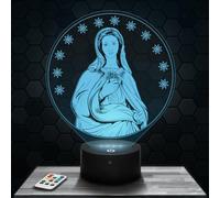 Lampephoto.fr - Lampe 3D Vierge Marie Religion Décoration Catholique Chrétien Christ, Idée Cadeau Homme Femme Objet Vierge Marie Religion Veilleuse LED Déco Chambre, Idee Cadeau Homme Femme Original