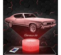 Lampephoto.fr - Lampe 3D Voiture Chevelle Ss 396 C, Idée Cadeau Deco Supercar Sport Vehicule Luxe Tuning, Lampe deco Bureau Salon Voiture Chevelle Ss 396 C. Idée Cadeau Noel Fan de Voiture