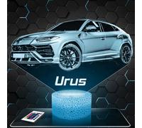 Lampephoto.fr - Lampe 3D Voiture Lambo Urus Supercar Tuning, Idée Cadeau Fan Automobile, Veilleuse Tactile Led, Effet Hologramme 3D, Idée Cadeau Noël Anniversaire Garçon et Fille, Déco Chambre TOP