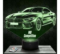 Lampephoto.fr - Lampe 3D Voiture Supercar M8 Competition, Idée Cadeau Fan Automobile, Veilleuse Tactile Led, Effet Hologramme 3D, Idée Cadeau Noël Anniversaire Garçon et Fille, Déco Chambre TOP