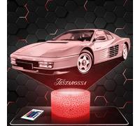Lampephoto.fr - Lampe 3D Voiture Testarossa F Décoration Supercar Sport Vehicule Luxe Tuning, Idée Cadeau Homme Objet Voiture Testarossa F Veilleuse Adulte Déco Chambre, Idee Cadeau Homme Original