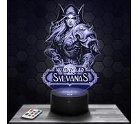 Lampephoto.fr - Lampe 3D Wow Sylvanas, Jeux Vidéo, Cadeau Geek Homme, Gamer, Veilleuse Tactile Led Illusion, Effet Hologramme 3D, Idée Cadeau Noël Anniversaire Garçon et Fille TOP