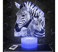 Lampephoto.fr - Lampe 3D Zèbre Décoration Animal Sauvage Afrique, Idée Cadeau Homme Femme, Objet Zèbre Veilleuse Adulte Déco Chambre, Idee Cadeau Noel Homme Femme Original, Effet Hologramme