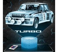 Lampephoto.fr Lampe de chevet 3D LED illusion, Idée cadeau Noël anniversaire garçon et fille, Veilleuse Tactile Voiture R5 GT Turbo, Lampe de nuit chambre d'enfant ou adulte TOP