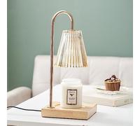 Lampes à Bougie Lampe Chauffe-Bougie Parfumée 50W Minuterie Gradable sans Flamme Cire Aromathérapie (avec minuterie, Verre doré)