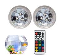 Lampes à eau, rondelles lumineuses étanches, Lumières de spa à couleurs changeantes, Lumière de fontaine alimentée par batterie couleur, lumières sous-marines sans flamme avec télécommande pour Aquari