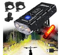 Lampes Avant et arrière de vélo pour la Conduite de Nuit 1200 lumens 6h Spot/Flood Light/Combo 3 Faisceaux vélo Phare Support en Aluminium vastfire USB - C Affichage Rechargeable Alimentation mobi
