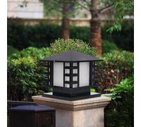 Lampes carrées rurales Post Light Lamp E27 Lampe de colonne étanche en aluminium Patio extérieur Jardin Villa Porte Pilier Table Lumineuse Clôture Colonne Piédestal Lumière Porte Borne Pilier,Luxe