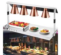 Lampes chauffantes pour Aliments, Lampe chauffante à 1/2/3/4 têtes, Dessus de Table en Acier Inoxydable, Lampe chauffante pour Buffet Commercial, Pizza, pour Restaurant, Cuisine, Buffet, Table chauf