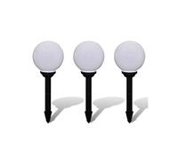 Lampes d'allée à LED 3 pcs 20 cm avec piquet de sol