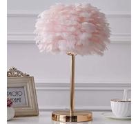 Lampes de Bureaus de Chevet Modernes, Éclairage Led 3 Couleurs À Intensité Variables À Plumes Pour Chambres/Salons,De Nuit Romantet Chaleureuse Pour Chambre de Mariée de Princesse, Blanc/ (Blanc + Écl