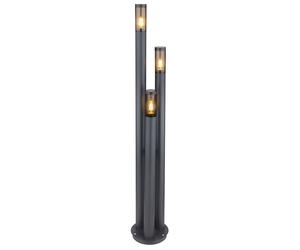 Lampes de chemin d'accès extérieur lampe d'extérieur en acier inoxydable lampadaire lampe de jardin grande pour l'extérieur, fumée anthracite, 3 flammes E27, DxH 28x170 cm