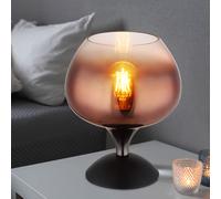 Lampes de Chevet Accumulateur Luminaire Table Noir Chrome E27 Verre Cuivre Clair